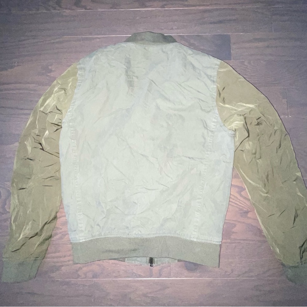 Aeropostale Green Bomber Jacket with Ribbed Cuffs - Picture 2 of 2